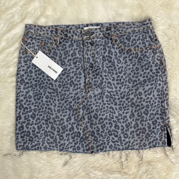 GRLFRND Blaire Mini Pencil Skirt in Wild Cat Size 32/14 NWT - Picture 10 of 16